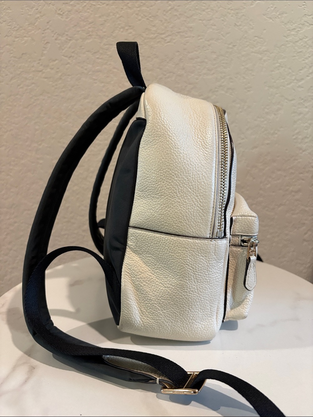 Coach Cream Pebbled Leather Mini Backpack with Gold Hardware - Picture 5 of 14